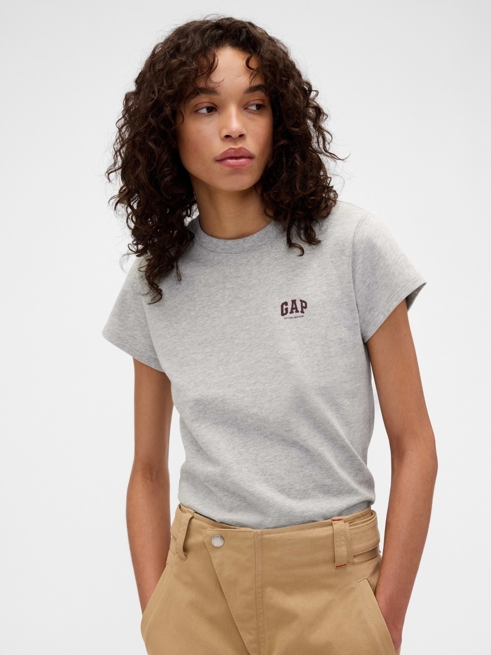 Victoria Beckham x GAP  Gray Short Sleeve Tee, New, Size XL